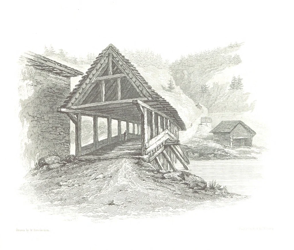 An illustration from Illustrations of the Passes of the Alps, by which Italy communicates with France, Switzerland, and Germany, 1877, leaf 103