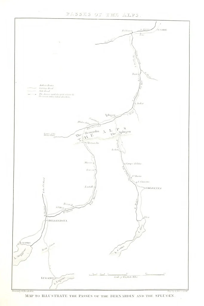 An illustration from Illustrations of the Passes of the Alps, by which Italy communicates with France, Switzerland, and Germany, 1877, leaf 105