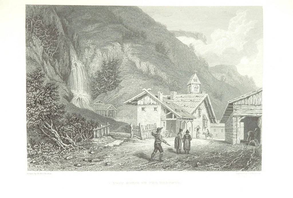An illustration from Illustrations of the Passes of the Alps, by which Italy communicates with France, Switzerland, and Germany, 1877, leaf 127
