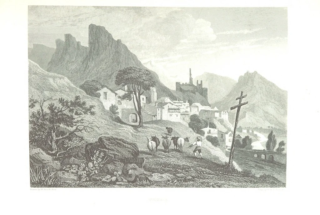 An illustration from Illustrations of the Passes of the Alps, by which Italy communicates with France, Switzerland, and Germany, 1877, leaf 163
