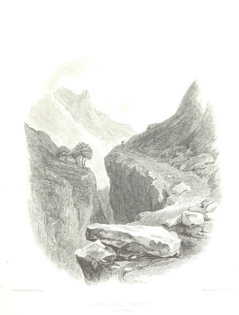 An illustration from Illustrations of the Passes of the Alps, by which Italy communicates with France, Switzerland, and Germany, 1877, leaf 173