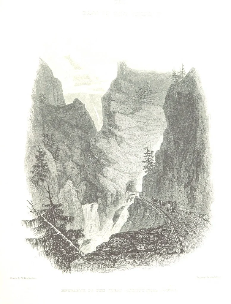 An illustration from Illustrations of the Passes of the Alps, by which Italy communicates with France, Switzerland, and Germany, 1877, leaf 205