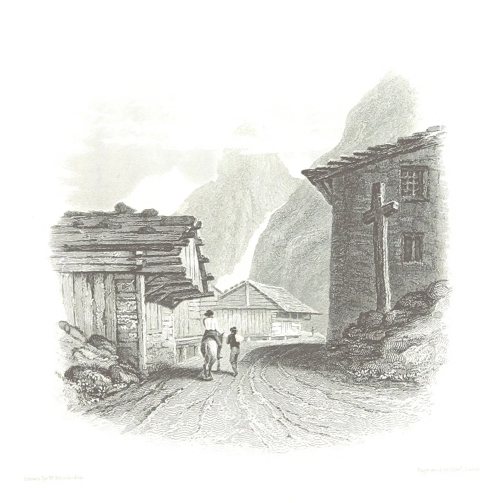 An illustration from Illustrations of the Passes of the Alps, by which Italy communicates with France, Switzerland, and Germany, 1877, leaf 219