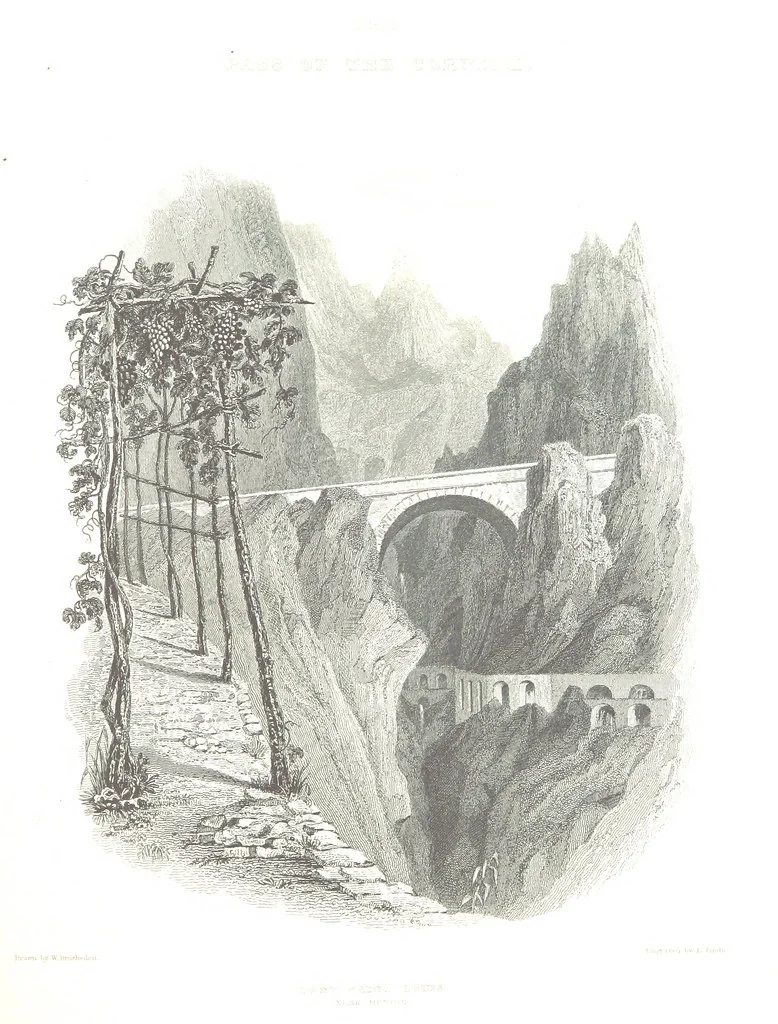 An illustration from Illustrations of the Passes of the Alps, by which Italy communicates with France, Switzerland, and Germany, 1877, leaf 53
