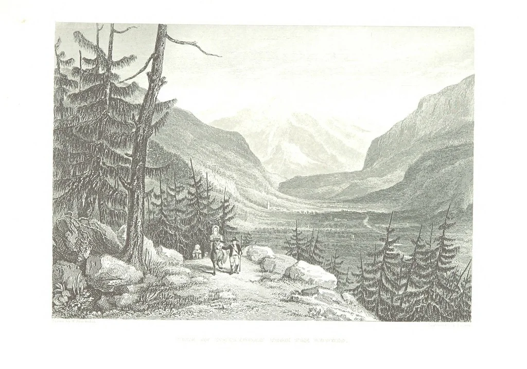 An illustration from Illustrations of the Passes of the Alps, by which Italy communicates with France, Switzerland, and Germany, 1877, leaf 57