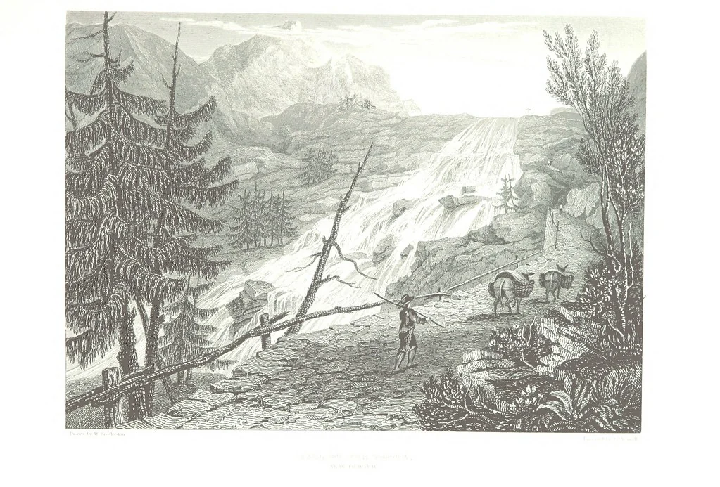 An illustration from Illustrations of the Passes of the Alps, by which Italy communicates with France, Switzerland, and Germany, 1877, leaf 59