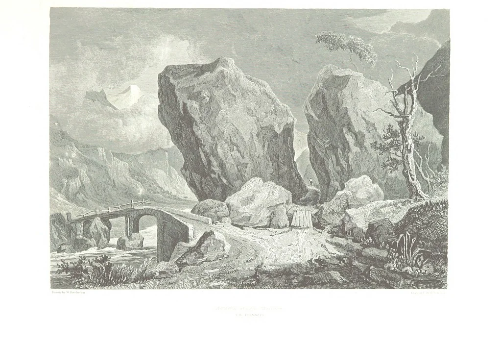 An illustration from Illustrations of the Passes of the Alps, by which Italy communicates with France, Switzerland, and Germany, 1877, leaf 65