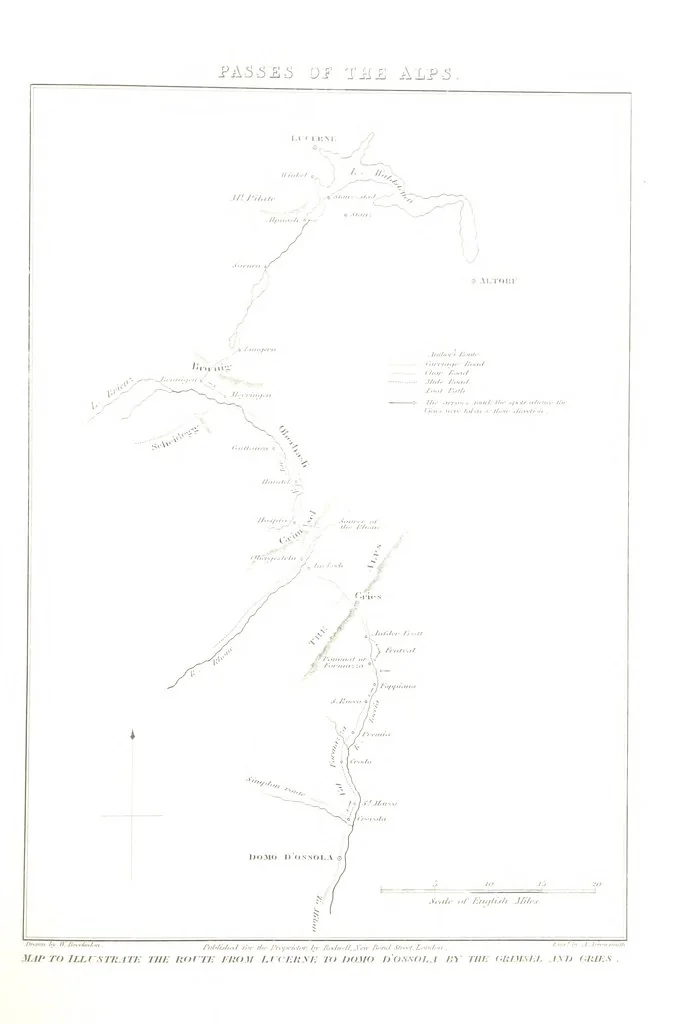 An illustration from Illustrations of the Passes of the Alps, by which Italy communicates with France, Switzerland, and Germany, 1877, leaf 71