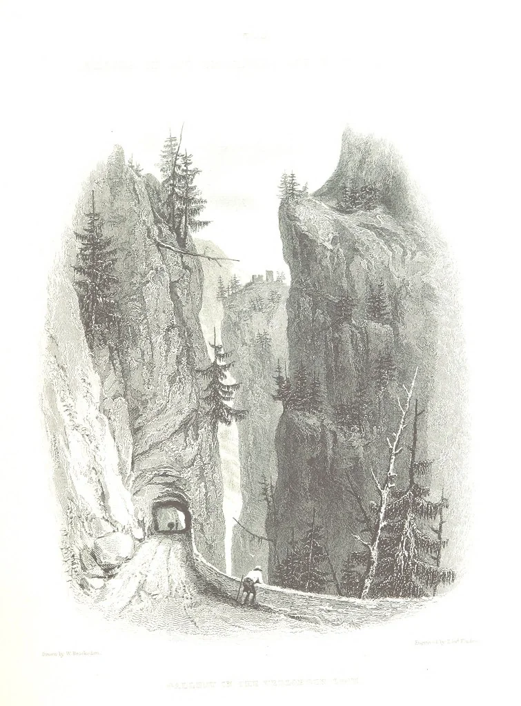 An illustration from Illustrations of the Passes of the Alps, by which Italy communicates with France, Switzerland, and Germany, 1877, leaf 89