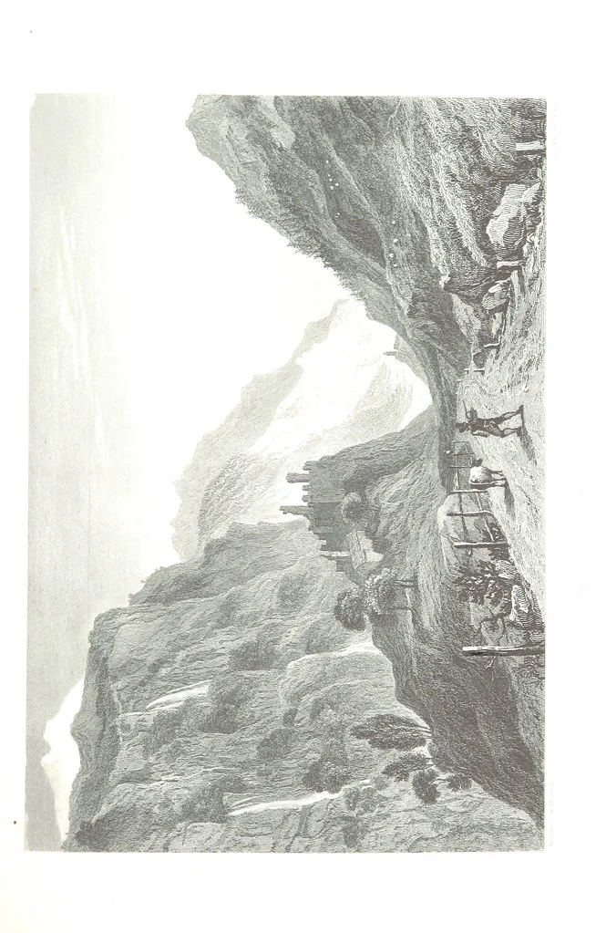 An illustration from Illustrations of the Passes of the Alps, by which Italy communicates with France, Switzerland, and Germany, 1877, leaf 97
