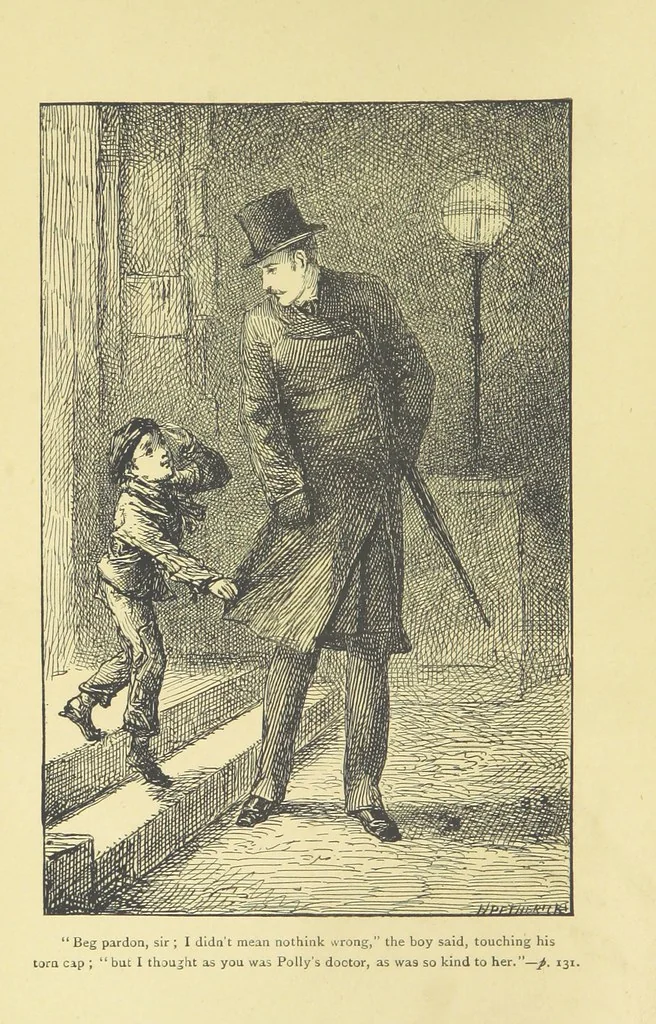 An illustration from Nora Clinton; or Did I do right?, 1883, leaf 10