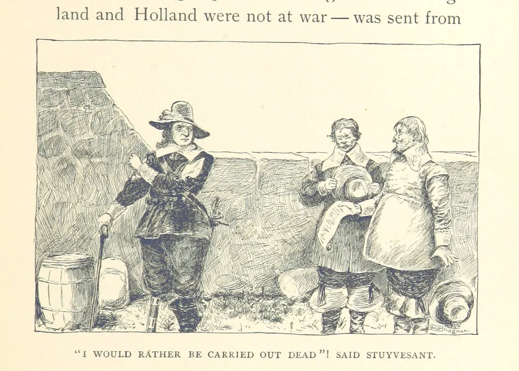 An illustration from The Story of New York ... Illustrations by L. J. Bridgman, 1888, leaf 57