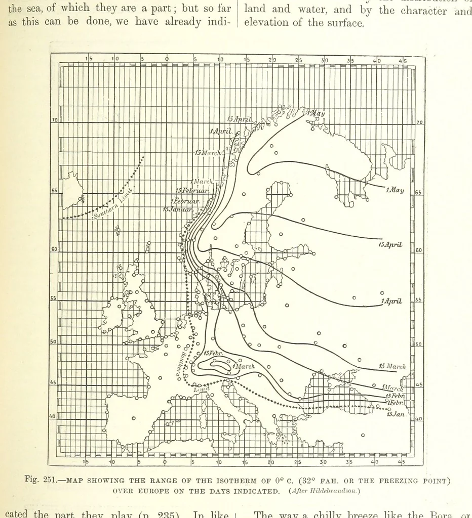 An illustration from Our Earth and its Story: a popular treatise on physical geography. Edited by R. Brown. With ... coloured plates and maps, etc, 1893, leaf 335