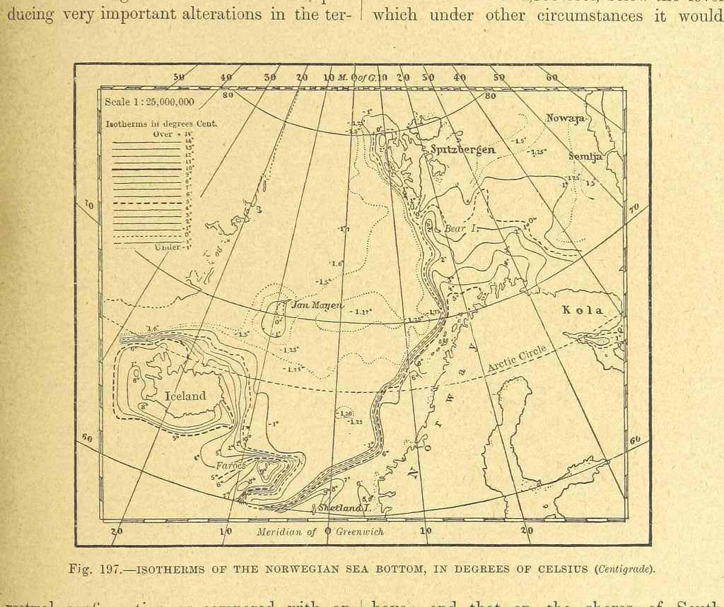 An illustration from Our Earth and its Story: a popular treatise on physical geography. Edited by R. Brown. With ... coloured plates and maps, etc, 1899, leaf 223