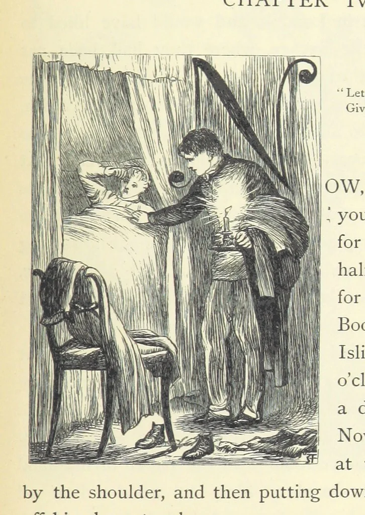 An illustration from Tom Brown's School Days. By an Old Boy [i.e. Thomas Hughes]. Third edition, 1869, leaf 103