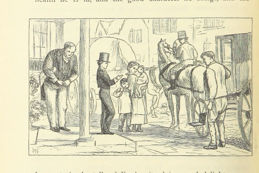 An illustration from Tom Brown's School Days. By an Old Boy [i.e. Thomas Hughes]. Third edition, 1869, leaf 202