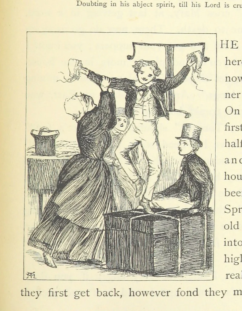 An illustration from Tom Brown's School Days. By an Old Boy [i.e. Thomas Hughes]. Third edition, 1869, leaf 261