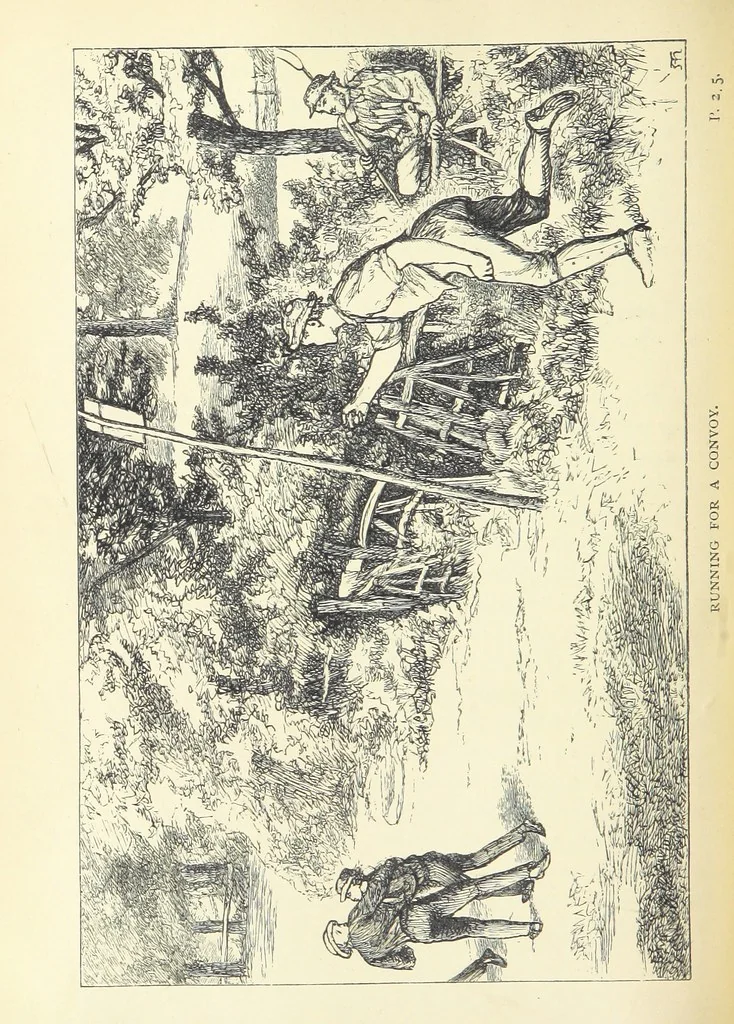An illustration from Tom Brown's School Days. By an Old Boy [i.e. Thomas Hughes]. Third edition, 1869, leaf 330
