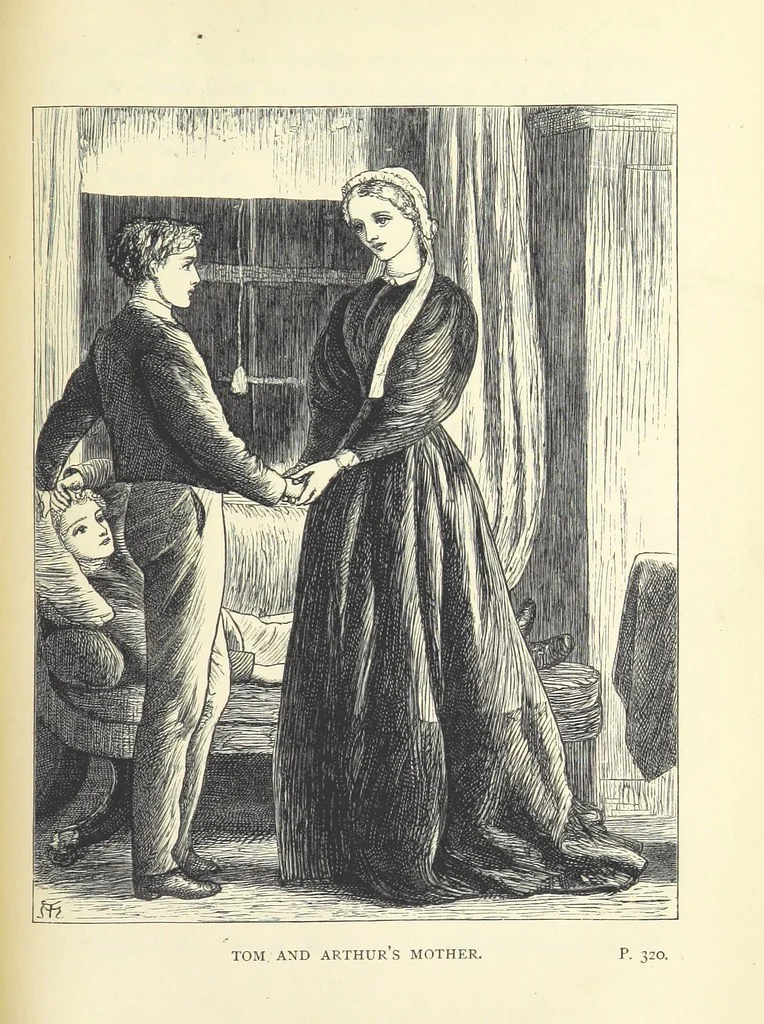 An illustration from Tom Brown's School Days. By an Old Boy [i.e. Thomas Hughes]. Third edition, 1869, leaf 381