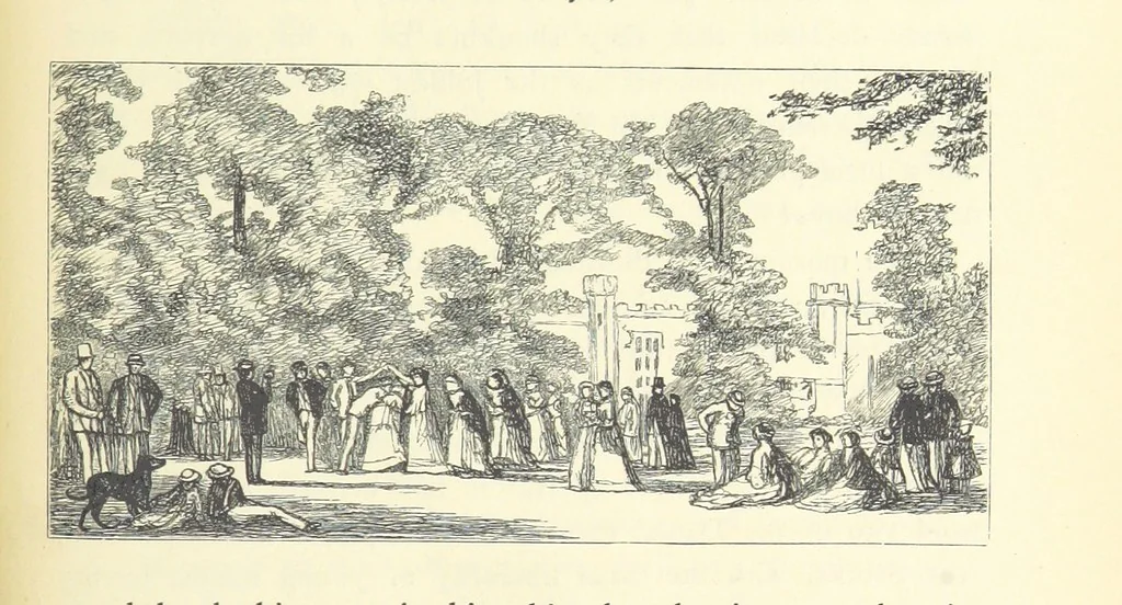 An illustration from Tom Brown's School Days. By an Old Boy [i.e. Thomas Hughes]. Third edition, 1869, leaf 411