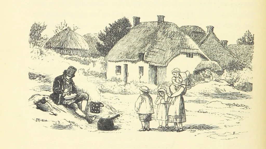 An illustration from Tom Brown's School Days. By an Old Boy [i.e. Thomas Hughes]. Third edition, 1869, leaf 48