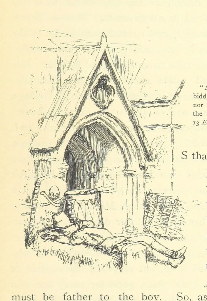 An illustration from Tom Brown's School Days. By an Old Boy [i.e. Thomas Hughes]. Third edition, 1869, leaf 49