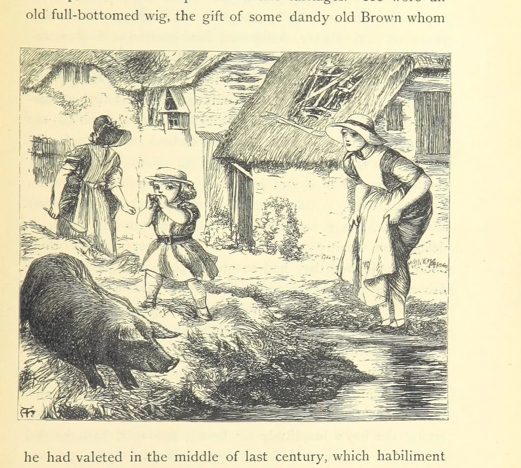An illustration from Tom Brown's School Days. By an Old Boy [i.e. Thomas Hughes]. Third edition, 1869, leaf 53