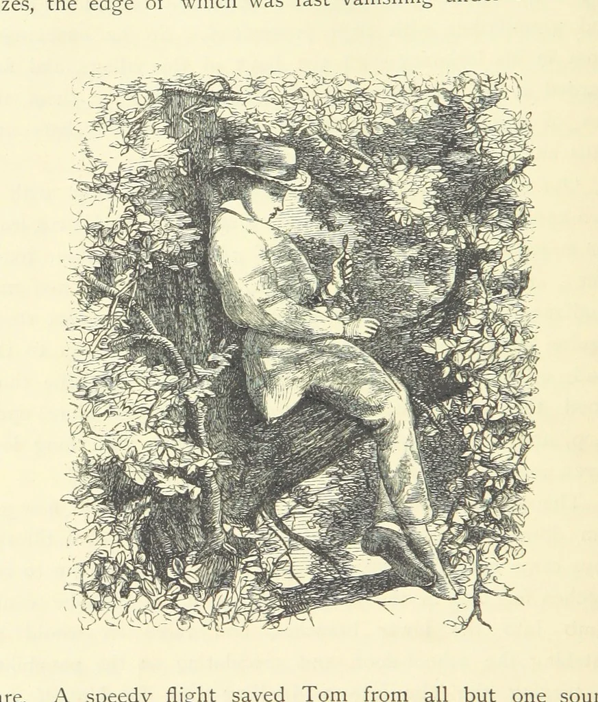 An illustration from Tom Brown's School Days. By an Old Boy [i.e. Thomas Hughes]. Third edition, 1869, leaf 86