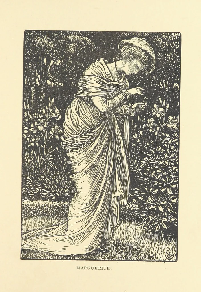 An illustration from Songs of Many Seasons ... Illustrated by G. Du Maurier, Walter Crane, etc, 1876, leaf 103