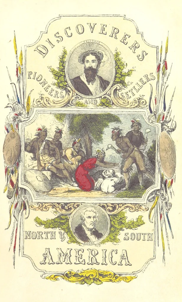 An illustration from The Discoverers, Pioneers, and Settlers of North and South America, from the earliest period, 982, to the present time ... With numerous ... illustrations, etc, 1853, leaf 9