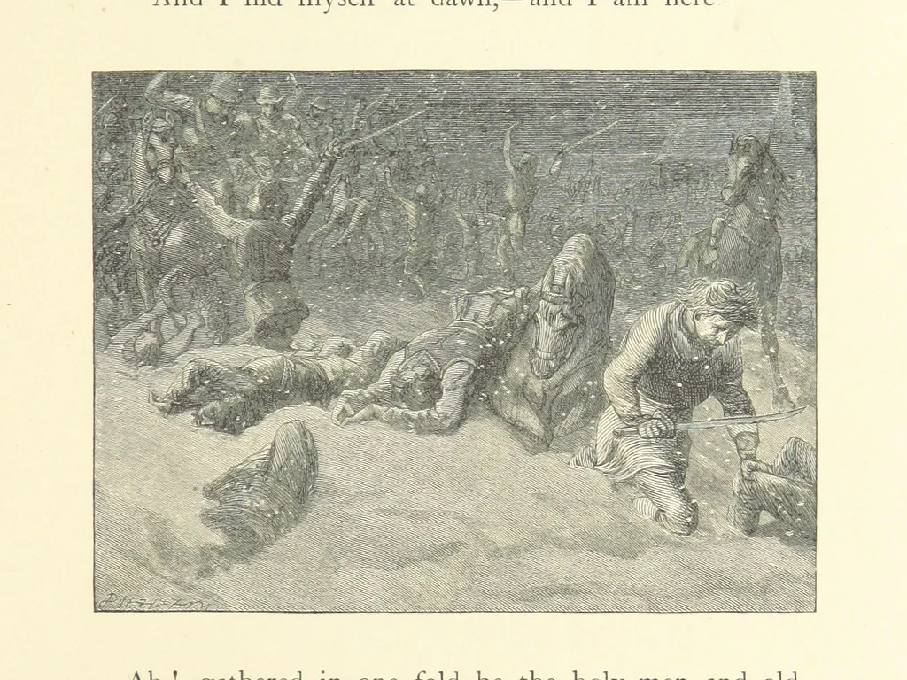 An illustration from North Coast and other poems ... With illustrations by J. Wolf, T. Dalziel [and others] ... Engraved by the Brothers Dalziel, 1868, leaf 103
