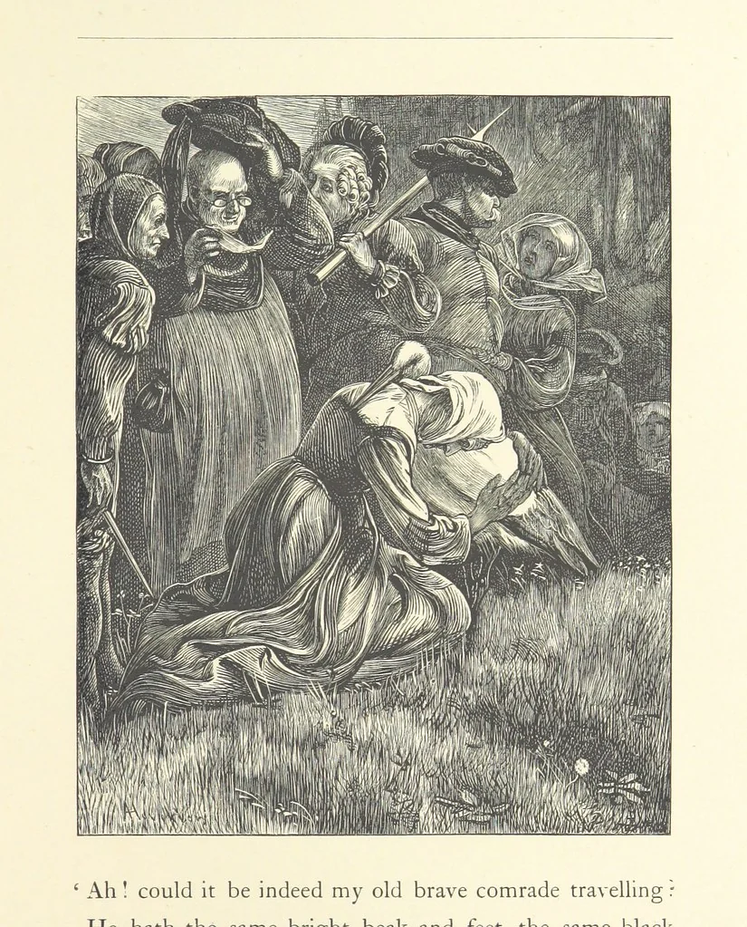 An illustration from North Coast and other poems ... With illustrations by J. Wolf, T. Dalziel [and others] ... Engraved by the Brothers Dalziel, 1868, leaf 151