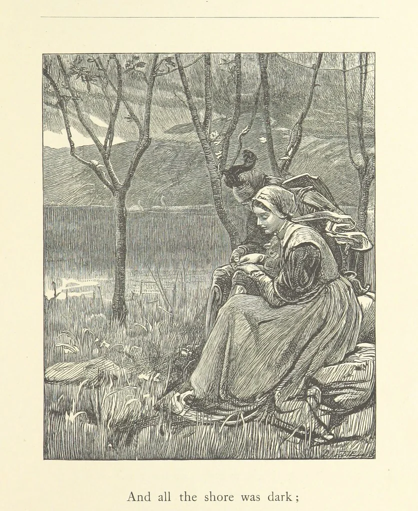 An illustration from North Coast and other poems ... With illustrations by J. Wolf, T. Dalziel [and others] ... Engraved by the Brothers Dalziel, 1868, leaf 159