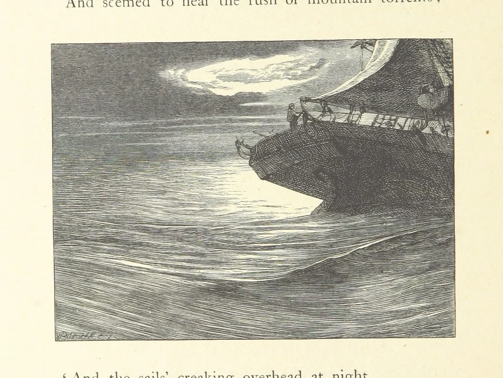 An illustration from North Coast and other poems ... With illustrations by J. Wolf, T. Dalziel [and others] ... Engraved by the Brothers Dalziel, 1868, leaf 208
