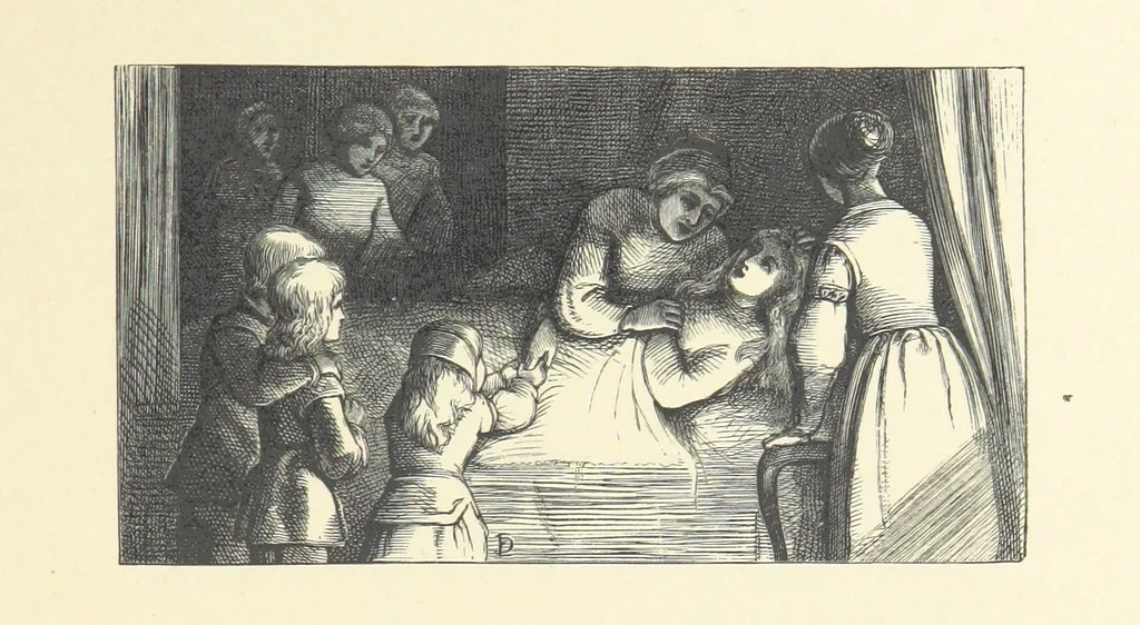 An illustration from North Coast and other poems ... With illustrations by J. Wolf, T. Dalziel [and others] ... Engraved by the Brothers Dalziel, 1868, leaf 243