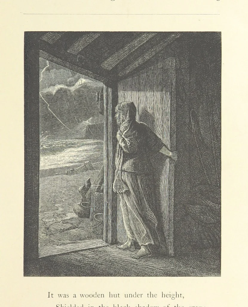 An illustration from North Coast and other poems ... With illustrations by J. Wolf, T. Dalziel [and others] ... Engraved by the Brothers Dalziel, 1868, leaf 25