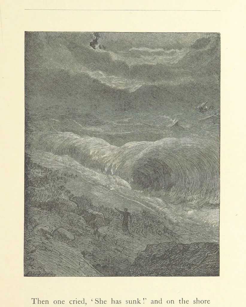An illustration from North Coast and other poems ... With illustrations by J. Wolf, T. Dalziel [and others] ... Engraved by the Brothers Dalziel, 1868, leaf 35