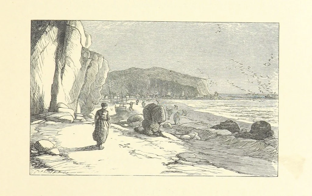 An illustration from North Coast and other poems ... With illustrations by J. Wolf, T. Dalziel [and others] ... Engraved by the Brothers Dalziel, 1868, leaf 45
