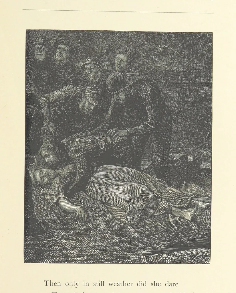An illustration from North Coast and other poems ... With illustrations by J. Wolf, T. Dalziel [and others] ... Engraved by the Brothers Dalziel, 1868, leaf 67