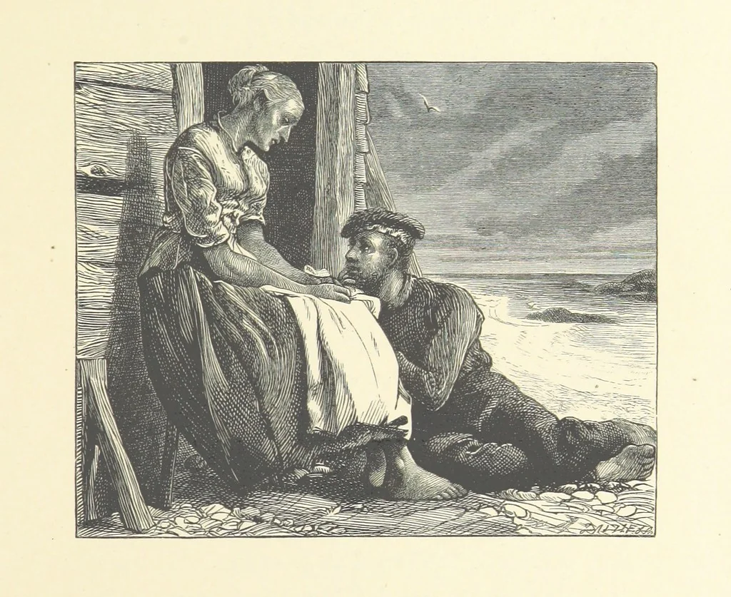 An illustration from North Coast and other poems ... With illustrations by J. Wolf, T. Dalziel [and others] ... Engraved by the Brothers Dalziel, 1868, leaf 73