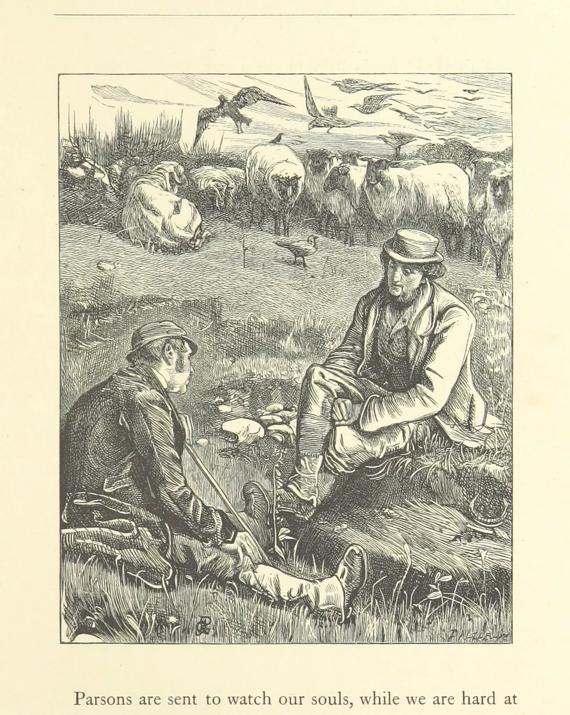 An illustration from North Coast and other poems ... With illustrations by J. Wolf, T. Dalziel [and others] ... Engraved by the Brothers Dalziel, 1868, leaf 87