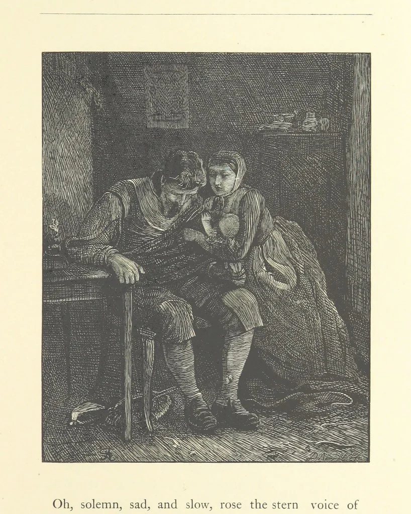 An illustration from North Coast and other poems ... With illustrations by J. Wolf, T. Dalziel [and others] ... Engraved by the Brothers Dalziel, 1868, leaf 97
