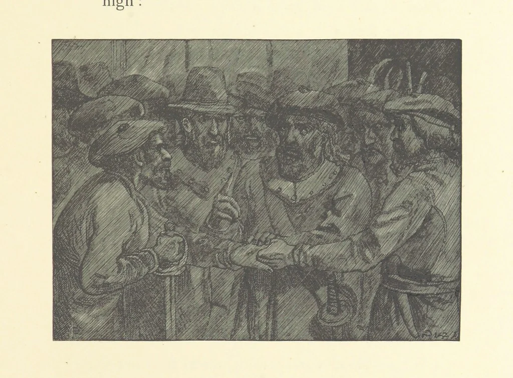 An illustration from North Coast and other poems ... With illustrations by J. Wolf, T. Dalziel [and others] ... Engraved by the Brothers Dalziel, 1868, leaf 99