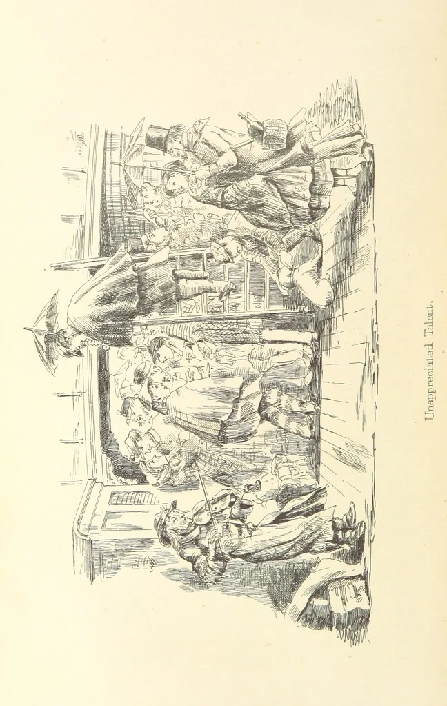 An illustration from A Trip through the Caledonian Canal and tour in the Highlands. By “Bumps” ... Illustrated by “Chalk.”, 1861, leaf 118