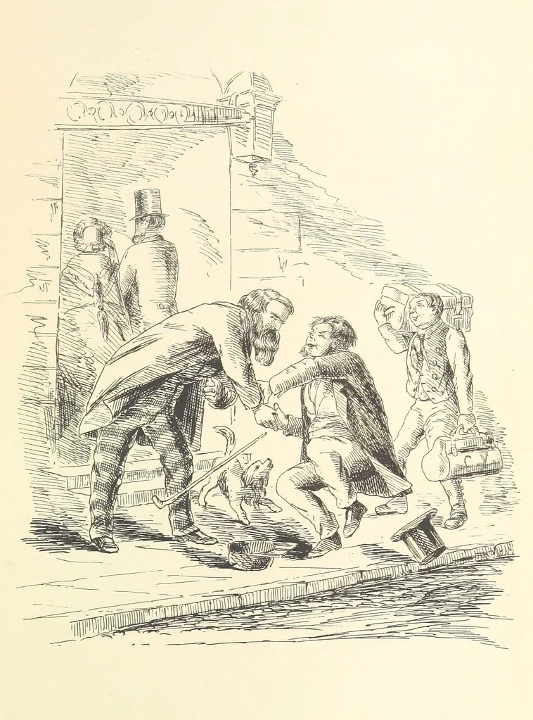 An illustration from A Trip through the Caledonian Canal and tour in the Highlands. By “Bumps” ... Illustrated by “Chalk.”, 1861, leaf 41