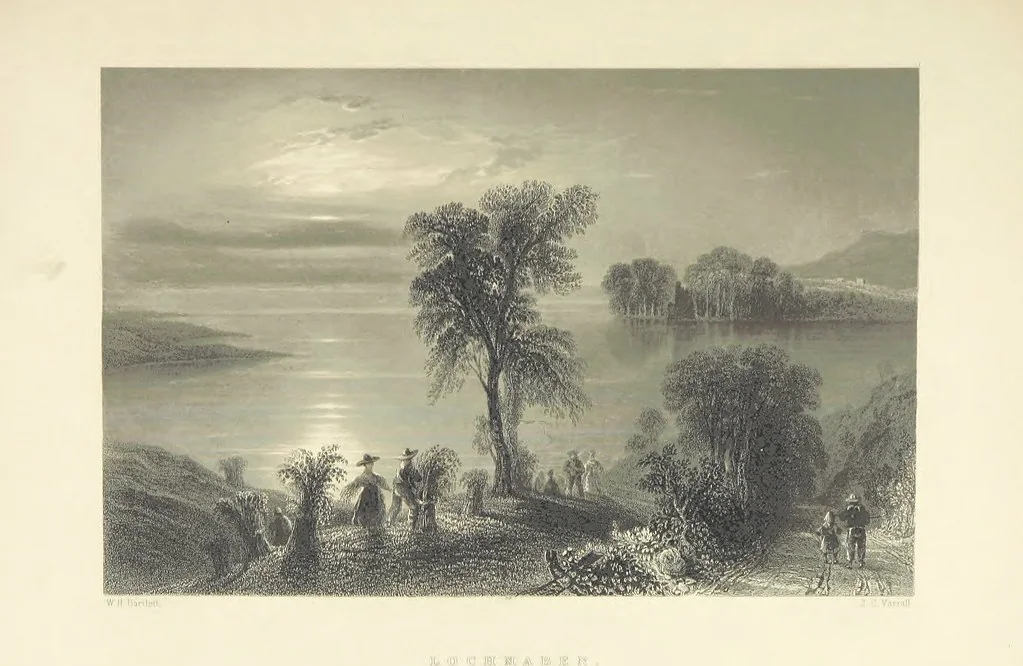 An illustration from The Poems, Letters, and Land of Robert Burns: illustrated by W. H. Bartlett, T. Allom, and other artists. With a new memoir of the poet, and notices, critical and biographical, of his works, by Allan Cunningham, 1840, leaf 215