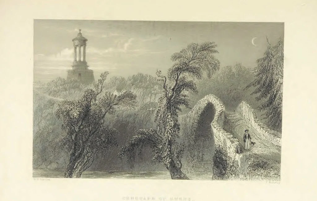 An illustration from The Poems, Letters, and Land of Robert Burns: illustrated by W. H. Bartlett, T. Allom, and other artists. With a new memoir of the poet, and notices, critical and biographical, of his works, by Allan Cunningham, 1840, leaf 223