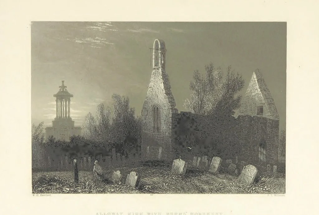 An illustration from The Poems, Letters, and Land of Robert Burns: illustrated by W. H. Bartlett, T. Allom, and other artists. With a new memoir of the poet, and notices, critical and biographical, of his works, by Allan Cunningham, 1840, leaf 73