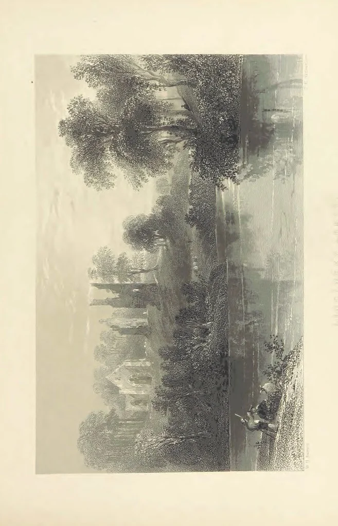 An illustration from The Poems, Letters, and Land of Robert Burns: illustrated by W. H. Bartlett, T. Allom, and other artists. With a new memoir of the poet, and notices, critical and biographical, of his works, by Allan Cunningham, 1840, leaf 77