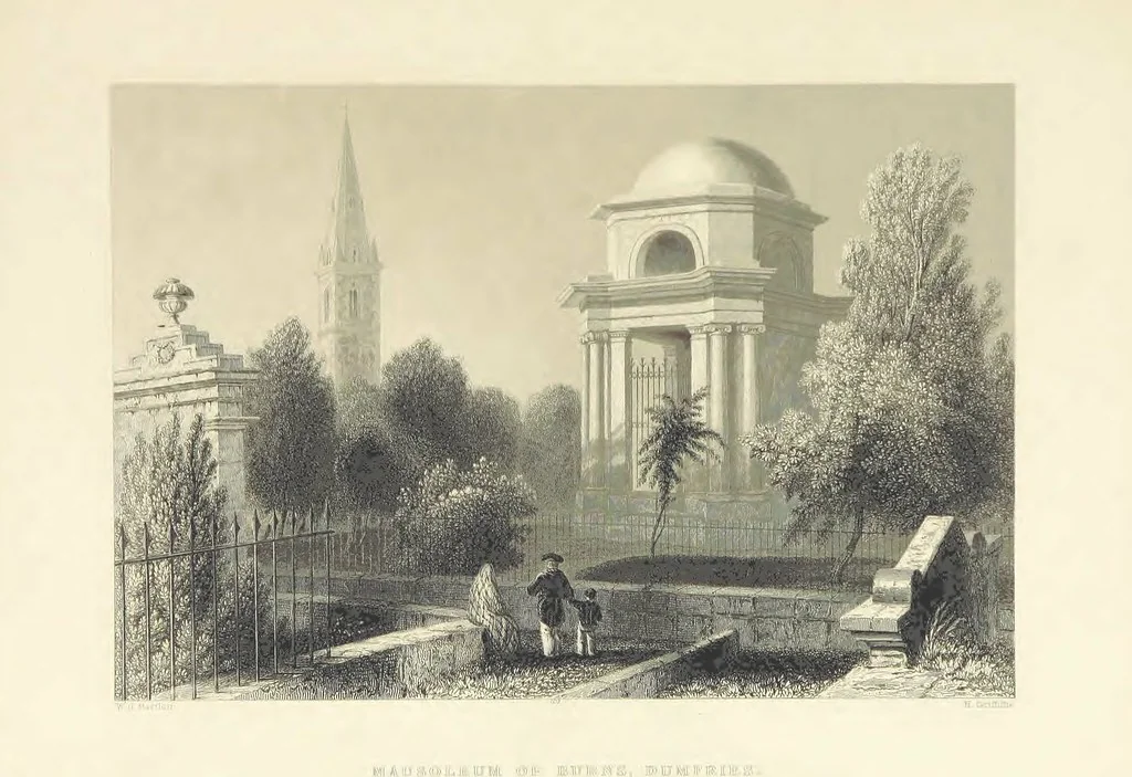 An illustration from The Poems, Letters, and Land of Robert Burns: illustrated by W. H. Bartlett, T. Allom, and other artists. With a new memoir of the poet, and notices, critical and biographical, of his works, by Allan Cunningham, 1840, leaf 99